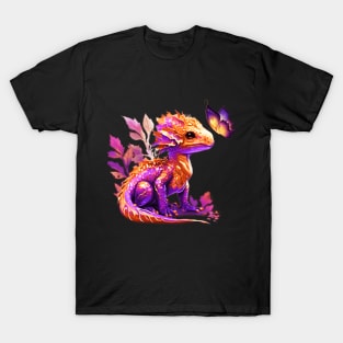 Cute Blue Dragon Meets Butterfly T-Shirt